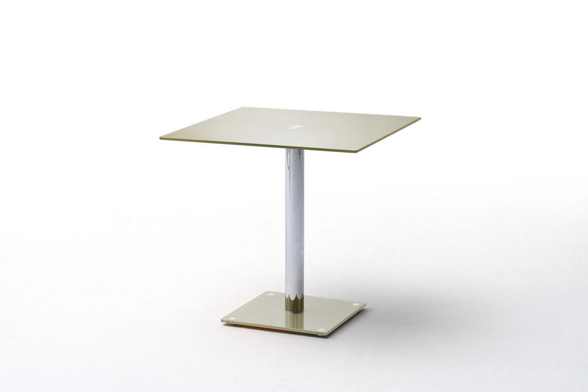 STOL ZA BLAGOVAONICU  taupe, boje kroma  metal, staklo      - boje kroma/taupe, Moderno, staklo/metal (80/77/80cm) - Ti'me