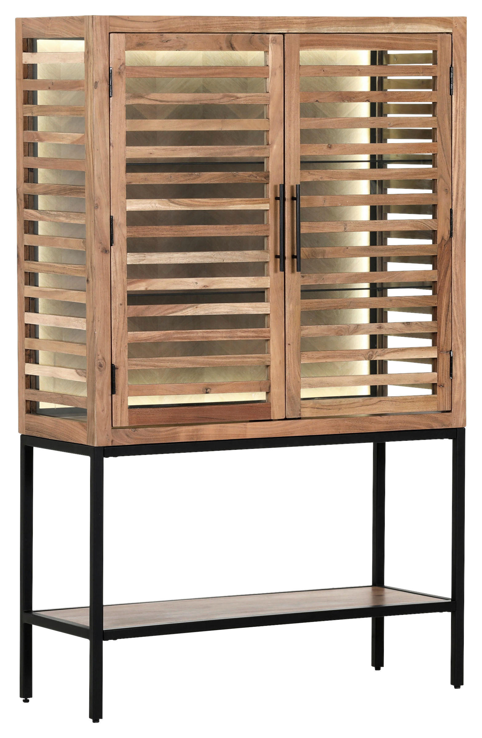 HIGHBOARD  in 100/160/43 cm  - Schwarz/Braun, LIFESTYLE, Glas/Holz (100/160/43cm) - Landscape