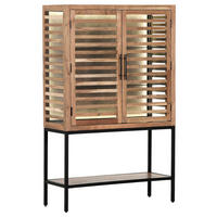 HIGHBOARD  in 100/160/43 cm  - Schwarz/Braun, LIFESTYLE, Glas/Holz (100/160/43cm) - Landscape