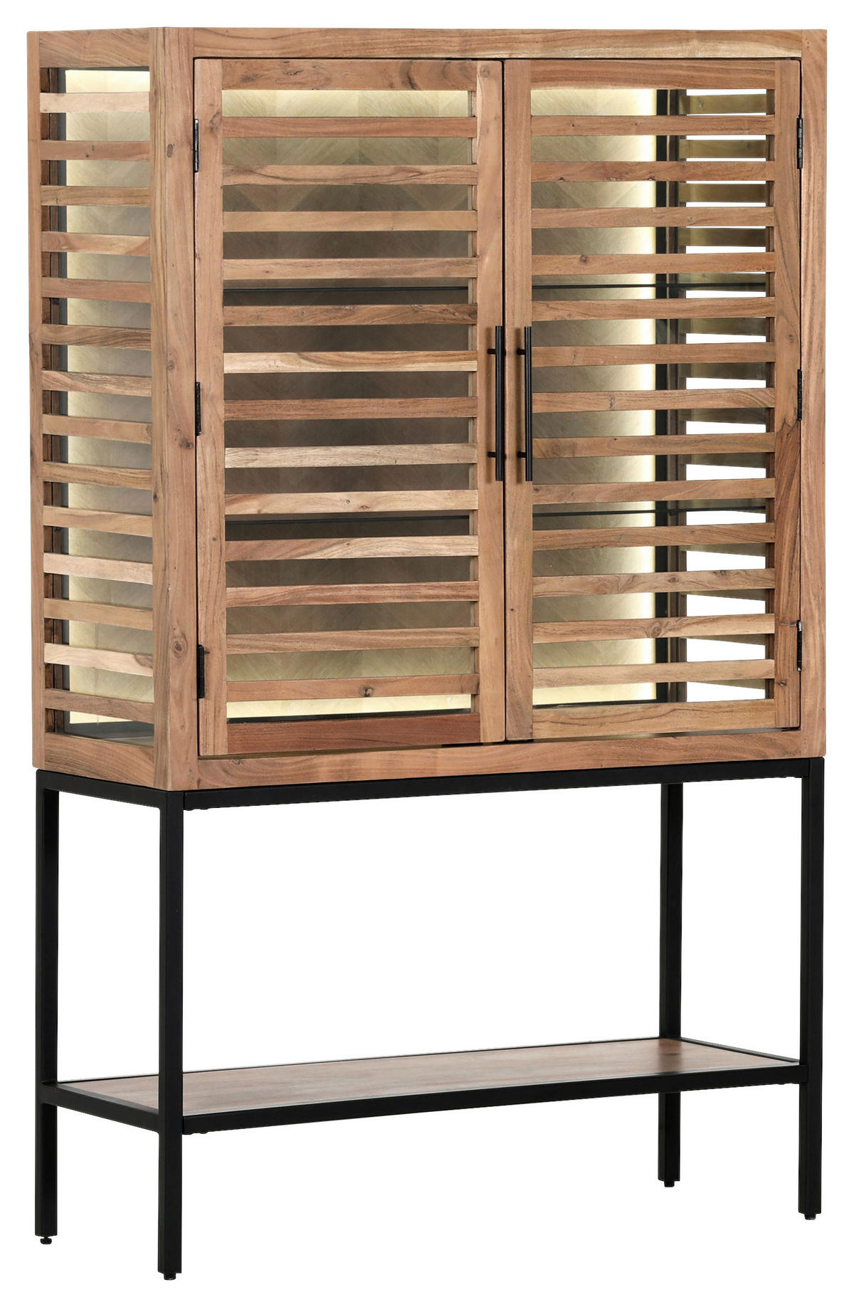 HIGHBOARD  in 100/160/43 cm  - Schwarz/Braun, LIFESTYLE, Glas/Holz (100/160/43cm) - Landscape