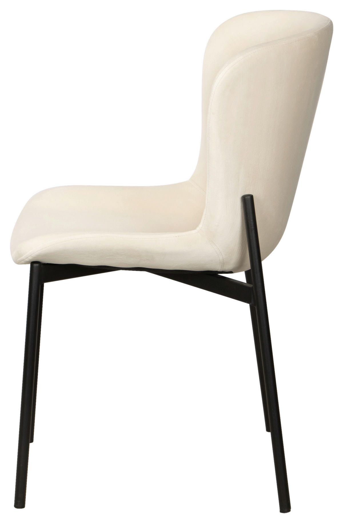 STUHL   Samt  Schwarz, Beige  - Beige/Schwarz, MODERN, Textil/Metall (52/79/49cm) - Livetastic