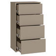 KOMMODE , 55/99/35 cm, 4 Schublade(n)  - Taupe/Silberfarben, Trend, Holzwerkstoff/Kunststoff (55/99/35cm) - Carryhome