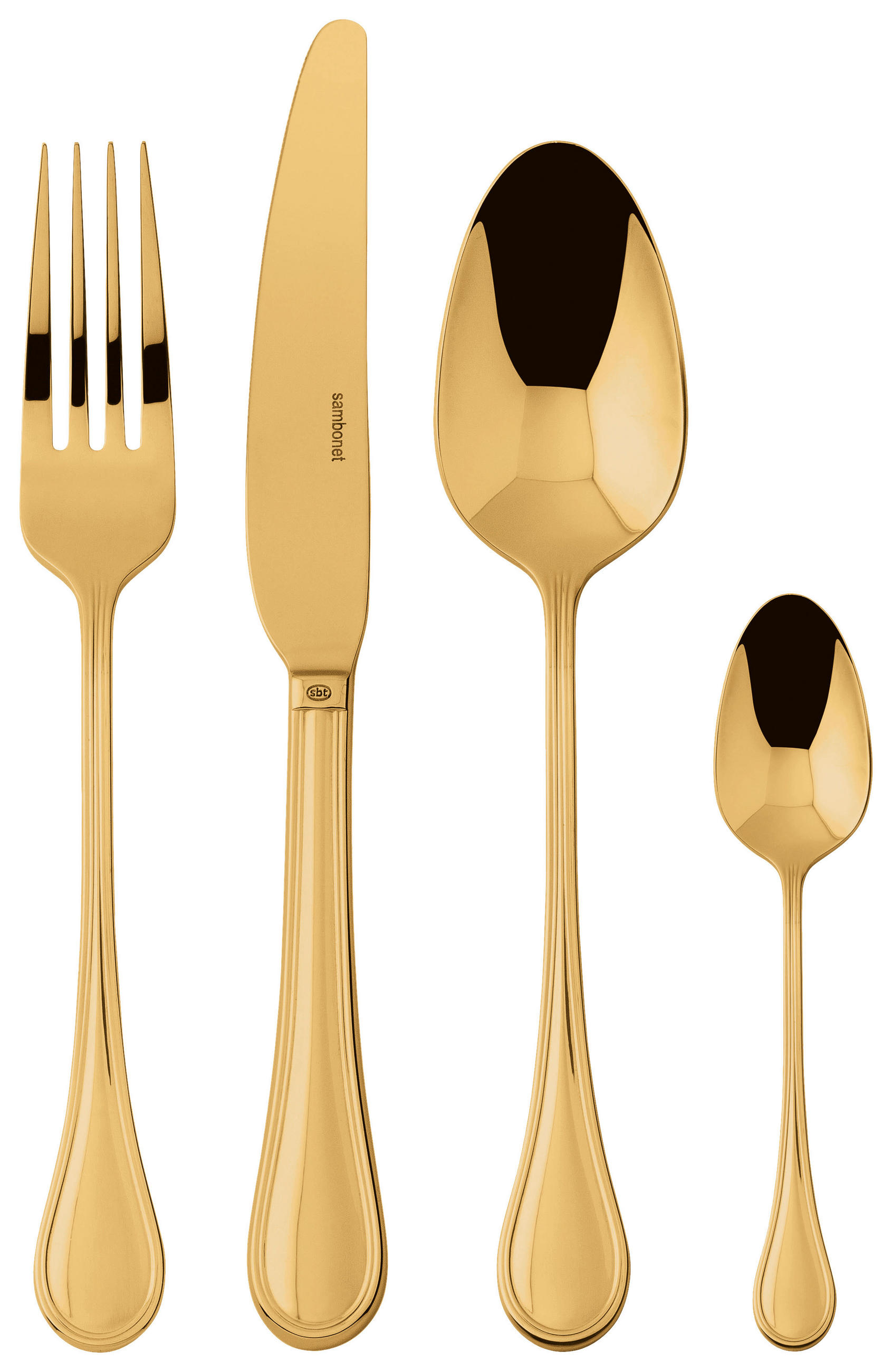 BESTECKSET 24-teilig Edelstahl  - Goldfarben, Basics, Metall - Sambonet