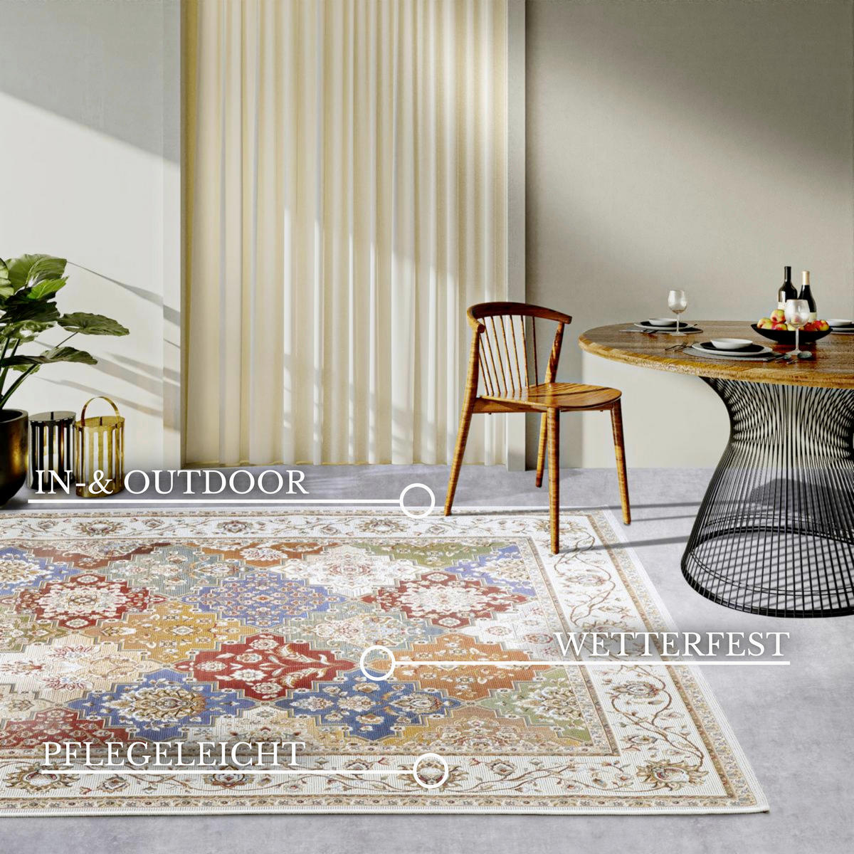 OUTDOORTEPPICH 120/180 cm Kollektion 1767 Creme, Multicolor  - Multicolor/Creme, Design, Kunststoff (120/180cm) - Villeroy & Boch