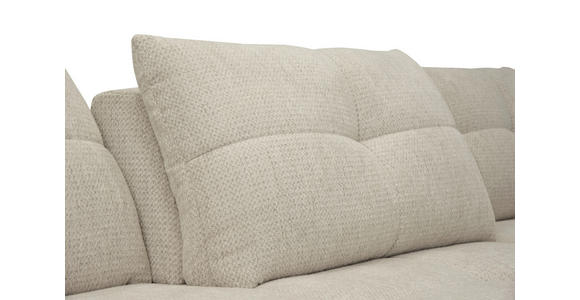 ECKSOFA Taupe Chenille Armlehnenkissen, Rücken echt, Sitztiefenverstellung  - Taupe/Schwarz, KONVENTIONELL, Textil/Metall (313/215cm) - Hom`in