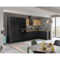 ECKKÜCHE 370/175 cm  in Schwarz, Eiche Artisan  - Schwarz/Eiche Artisan, Basics, Holzwerkstoff/Metall (370/175cm) - MID.YOU