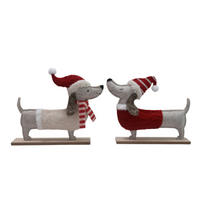 DEKOR KUTYA - krémszínű/barna, Lifestyle, faalapú anyag/textil (28/5/24cm) - X-Mas