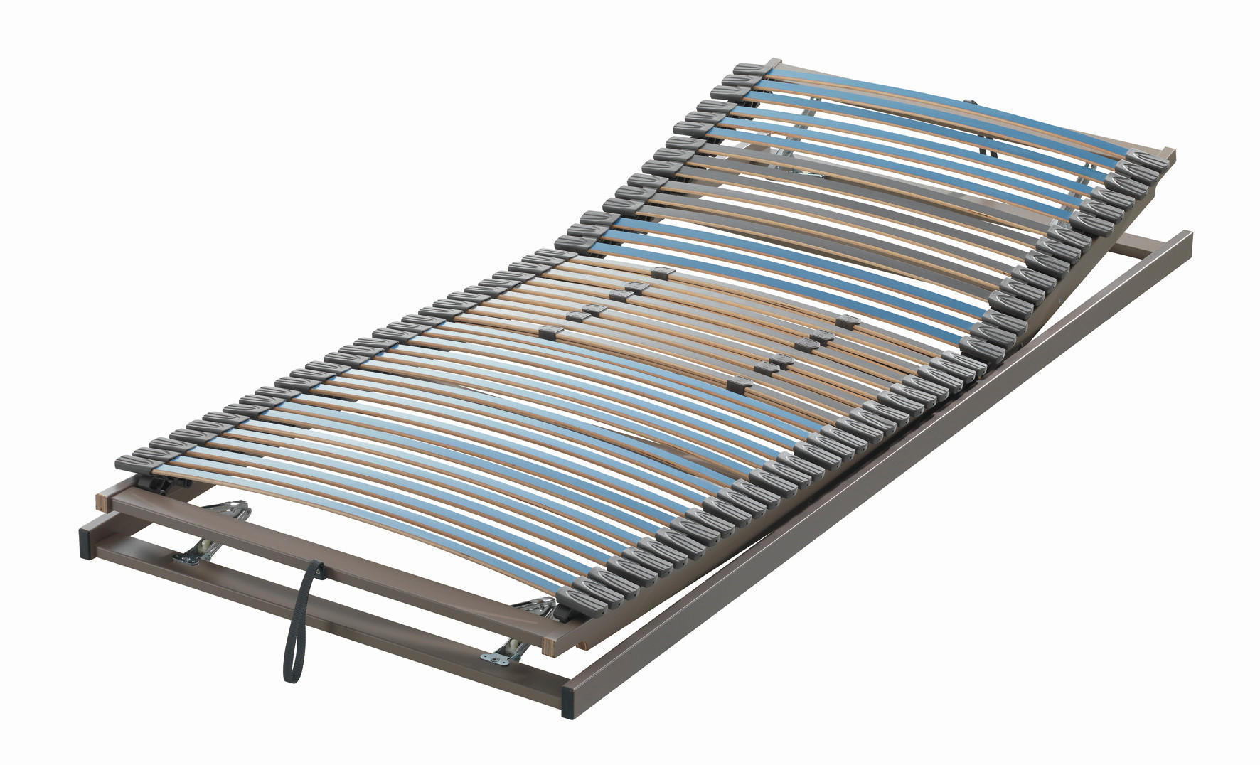 LATTENROST 90/200 cm Kopfteil, Fußteil, Mittelzone verstellbar, Buche  - Blau/Braun, Basics, Holz (90/200cm) - Dieter Knoll