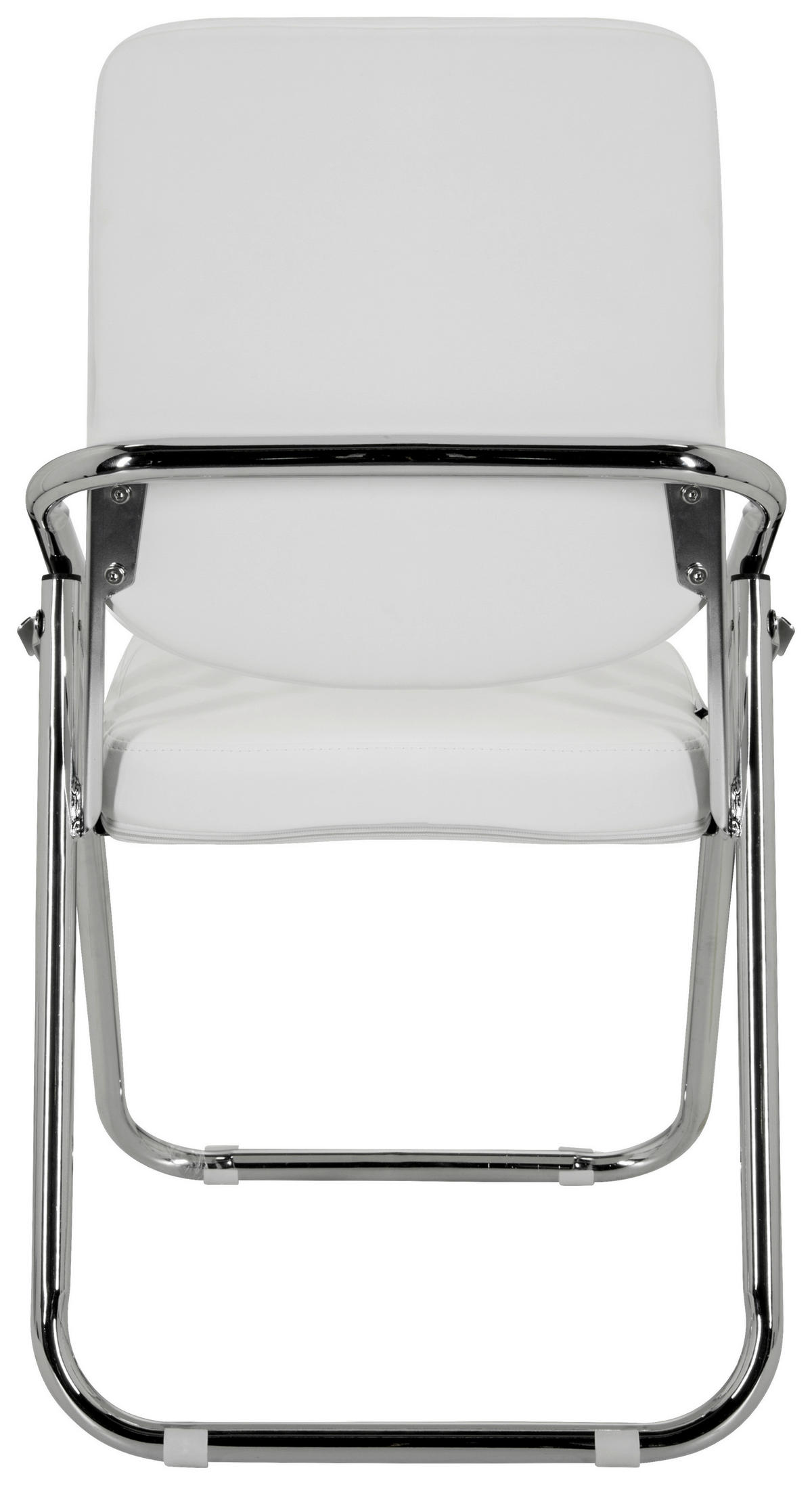 BESUCHERSTUHL Weiß  - Chromfarben/Weiß, Basics, Textil/Metall (46/90/40cm) - MID.YOU