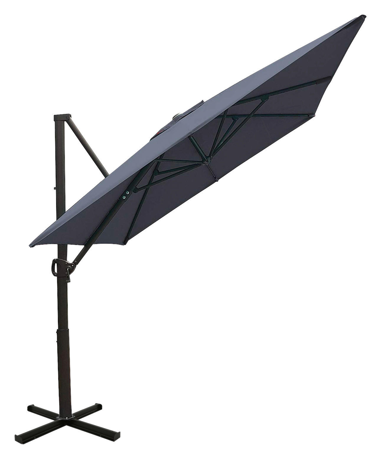 Ampelschirm Roma Cantilever Grau  - Grau, Basics, Kunststoff/Metall (320/266/300cm) - MID.YOU