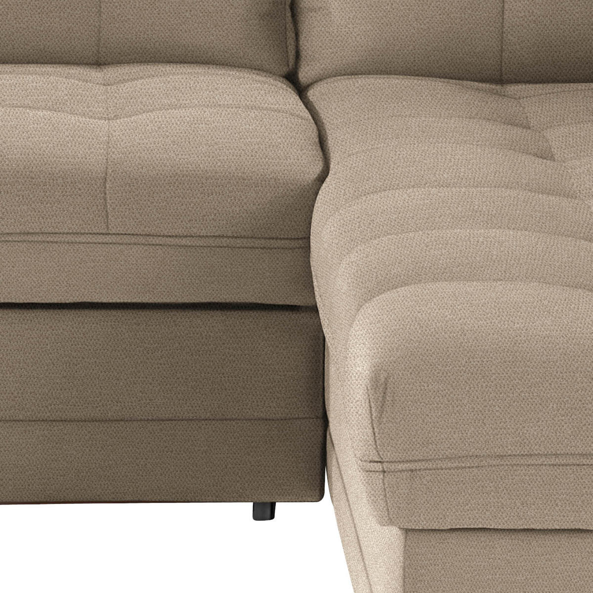HÖRNSOFFA i vävt tyg ljusbrun  - ljusbrun/mörkbrun, Klassisk, textil/plast (251/183cm) - Livetastic