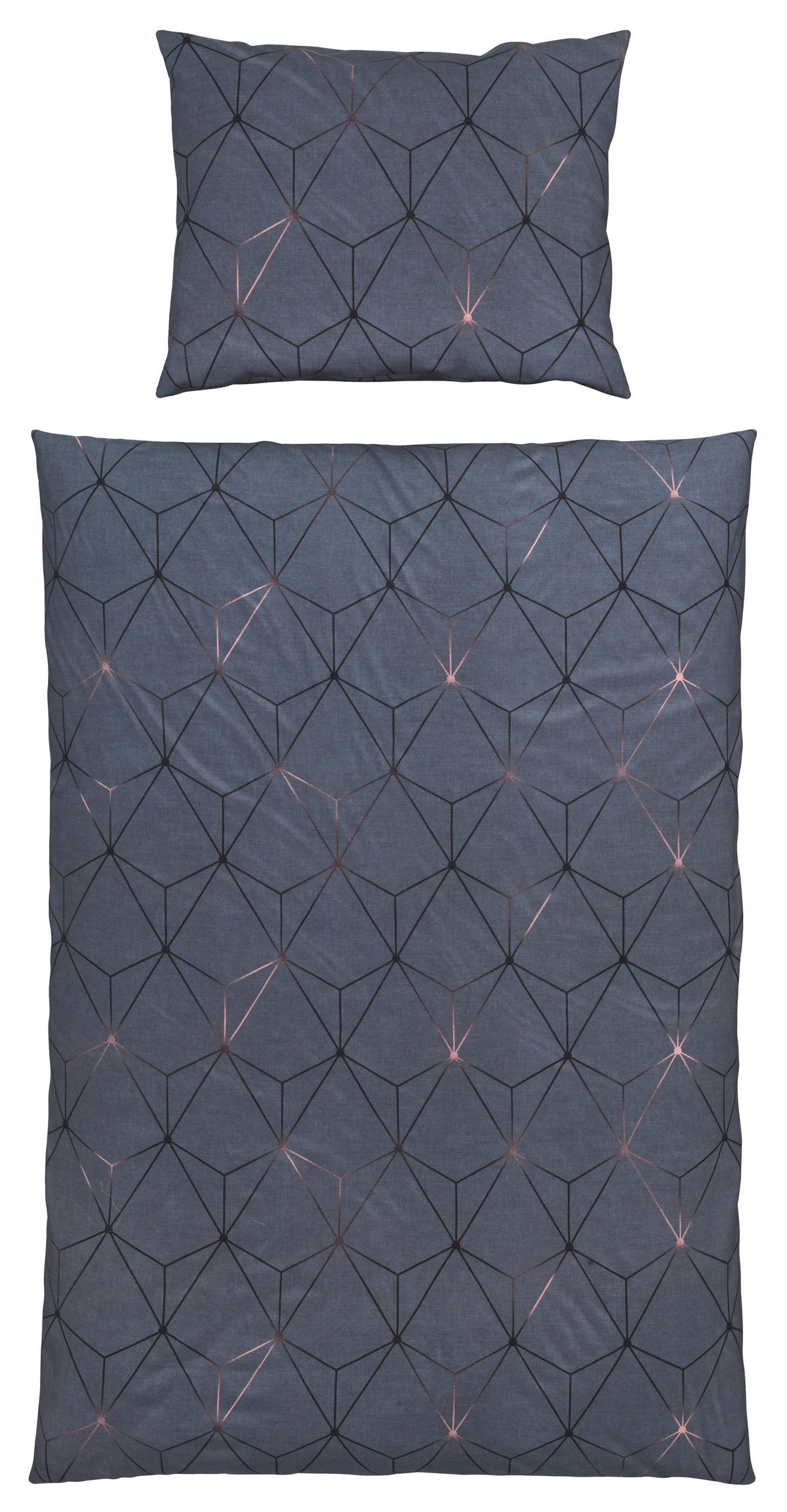 BETTWÄSCHE 3-teilig KIAN Satin 140/200 cm  - Graphitfarben, Design, Textil (140/200cm) - Estella