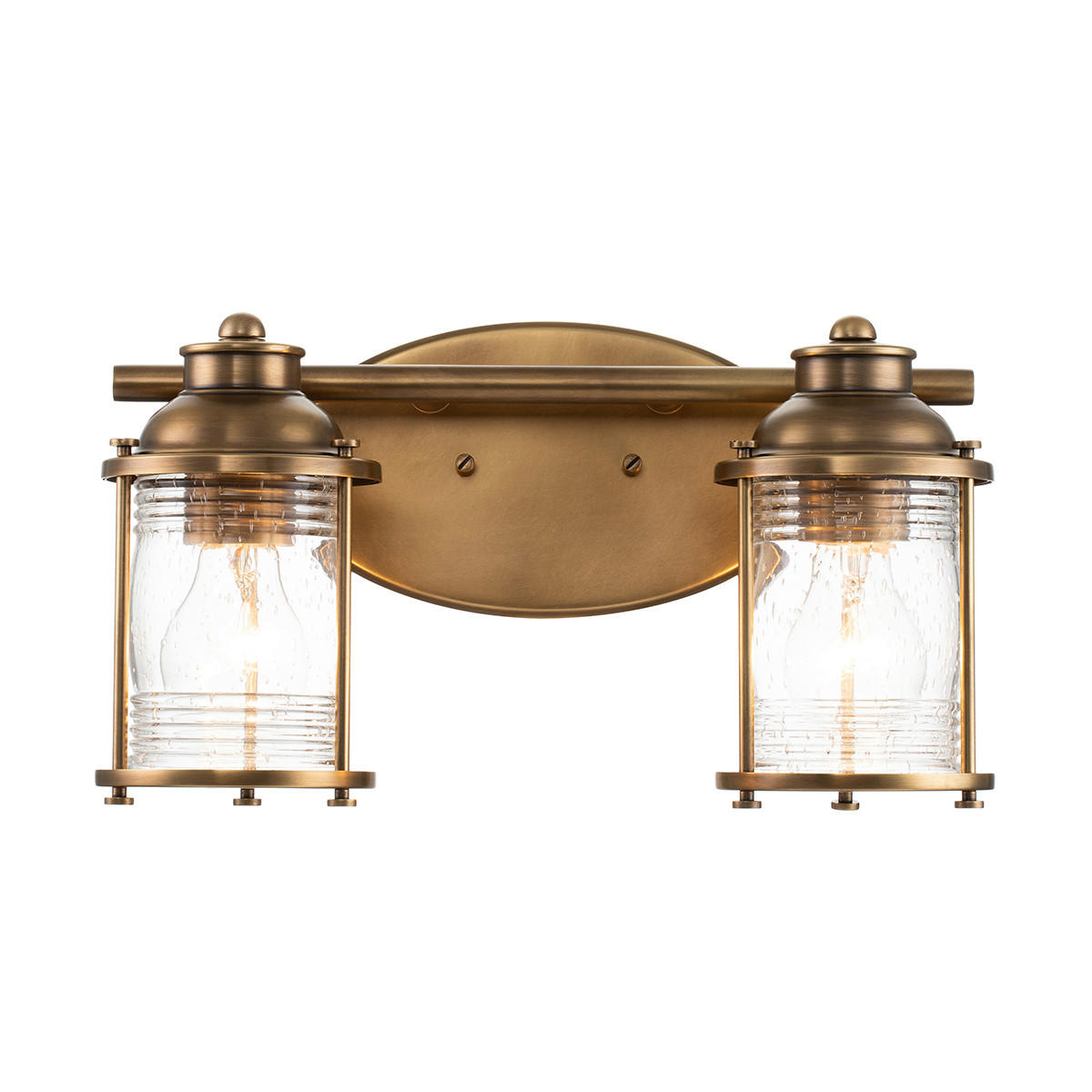 BADEZIMMER-WANDLEUCHTE - Messingfarben, Konventionell, Glas/Metall (20,6/36,2/16,6cm) - Elstead Lighting