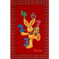 KINDERTEPPICH 130/190 cm Felix der Hase  - Rot, Trend, Naturmaterialien/Textil (130/190cm)