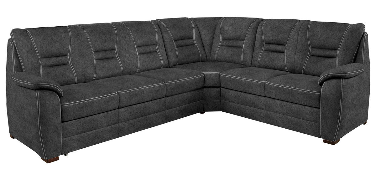 ECKSOFA in Lederlook Grau  286/234 cm  - Beige/Grau, KONVENTIONELL, Holz/Textil (286/234cm) - Beldomo Comfort