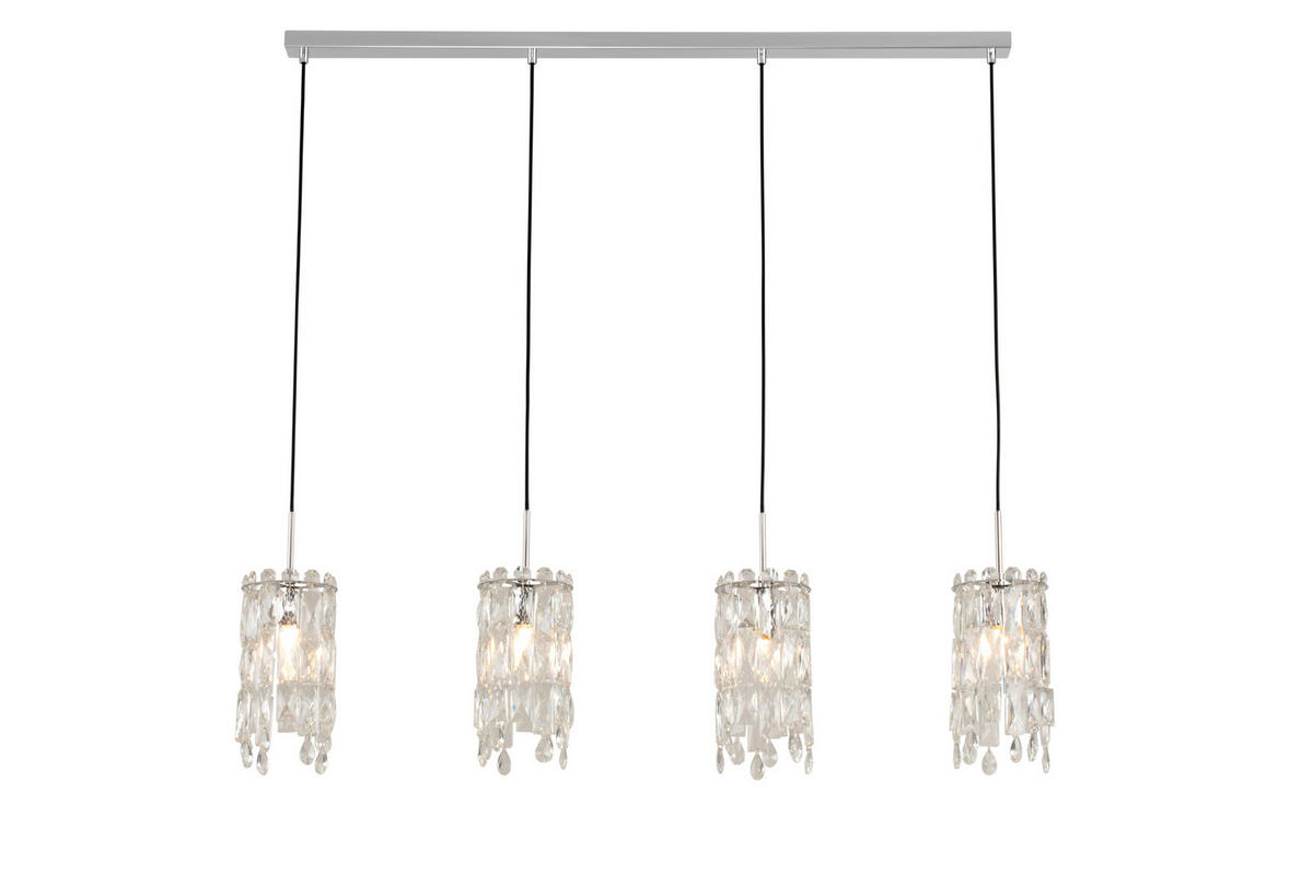 HÄNGELEUCHTE Hamilton 118/14/150 cm   - Chromfarben/Transparent, Design, Glas/Metall (118/14/150cm) - Glandor