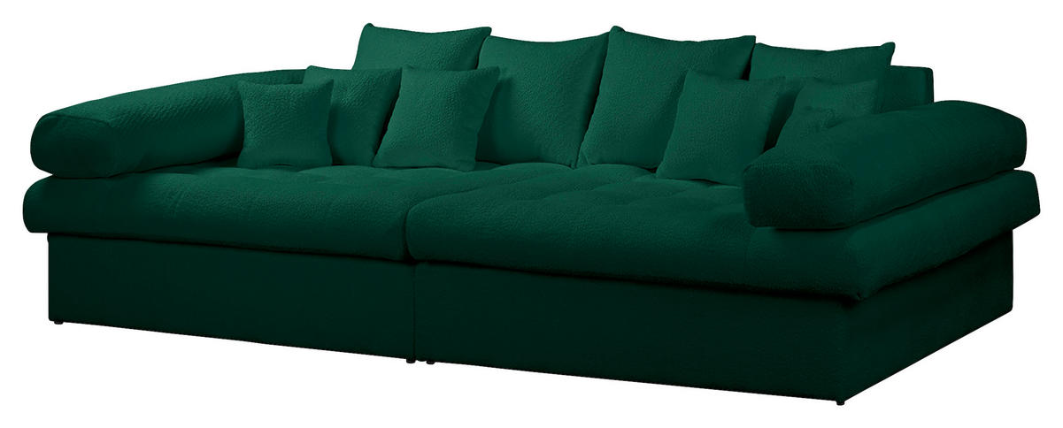 BIGSOFA Teddystoff Grün  - Schwarz/Grün, Design, Kunststoff/Textil (284/94/148cm) - Livetastic