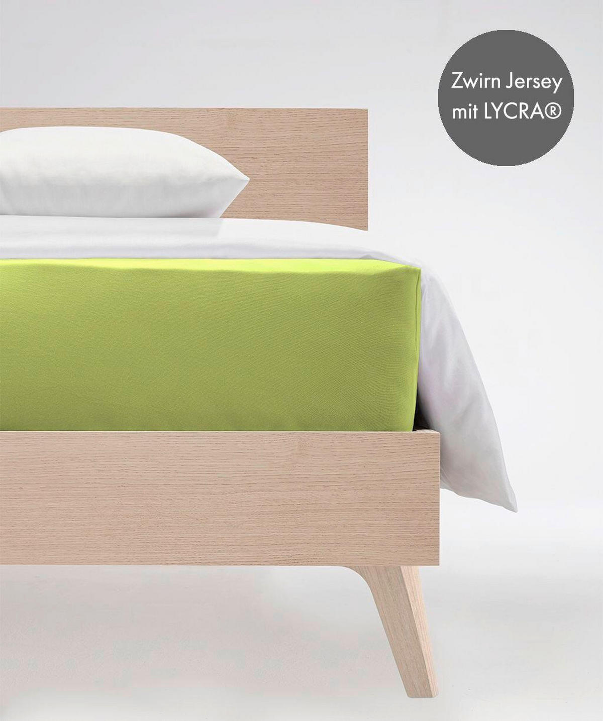 BOXSPRING-FIXLEINTUCH - Hellgrün, Basics, Textil (140-160/200-210cm) - Fleuresse