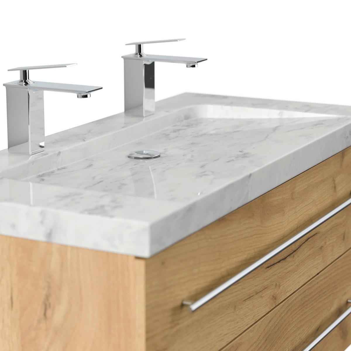 WASCHTISCHKOMBI 100 cm  - Eichefarben, Basics, Holzwerkstoff/Stein (100cm) - MID.YOU