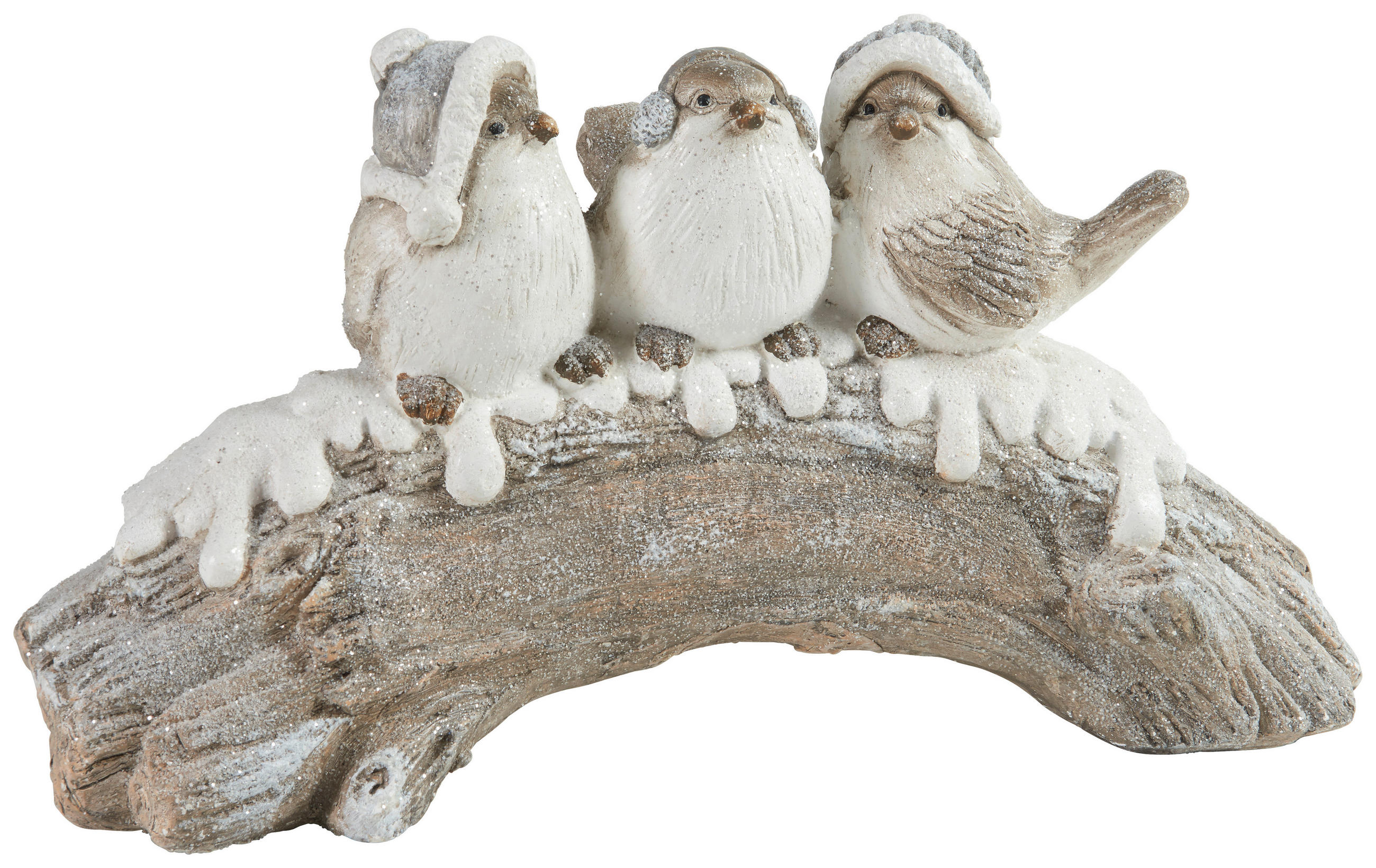 DEKOVOGEL - Braun/Weiß, LIFESTYLE, Stein (54/17,7/29,5cm) - X-Mas