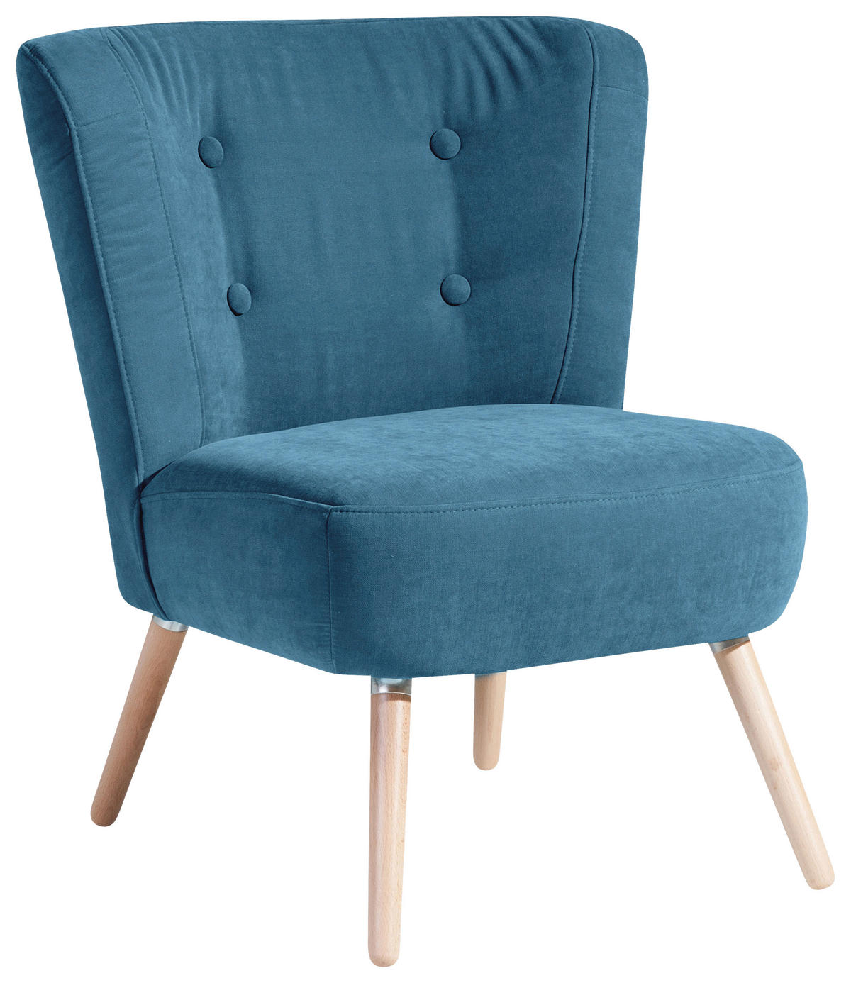 SESSEL Velours Petrol    - Buchefarben/Petrol, Design, Holz/Textil (69/80/68cm) - Max Winzer