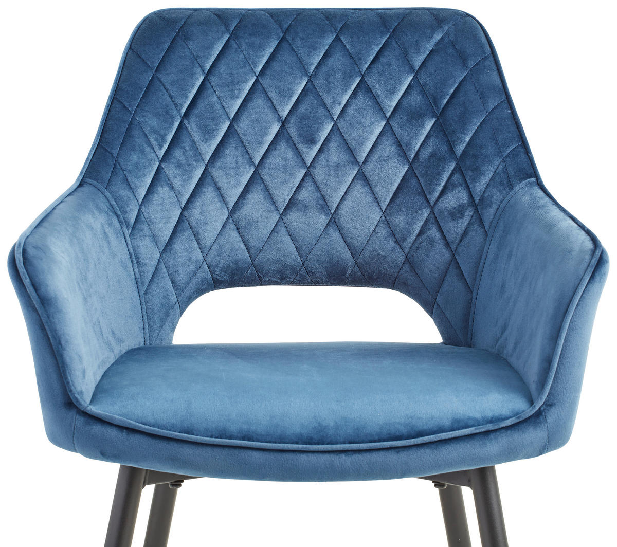 ARMLEHNSTUHL  in Eisen Samt  - Blau/Schwarz, KONVENTIONELL, Holz/Textil (56/80,5/56cm) - MID.YOU
