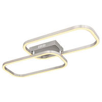 LED-TAKLAMPA 24 W 62,6/30,6/6 cm  - opal/nickelfärgad, Design, metall/plast (62,6/30,6/6cm) - Globo