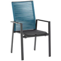 GARTENSTUHL Aluminium Blau, Anthrazit  - Blau/Anthrazit, Basics, Textil/Metall (61/95/65cm)