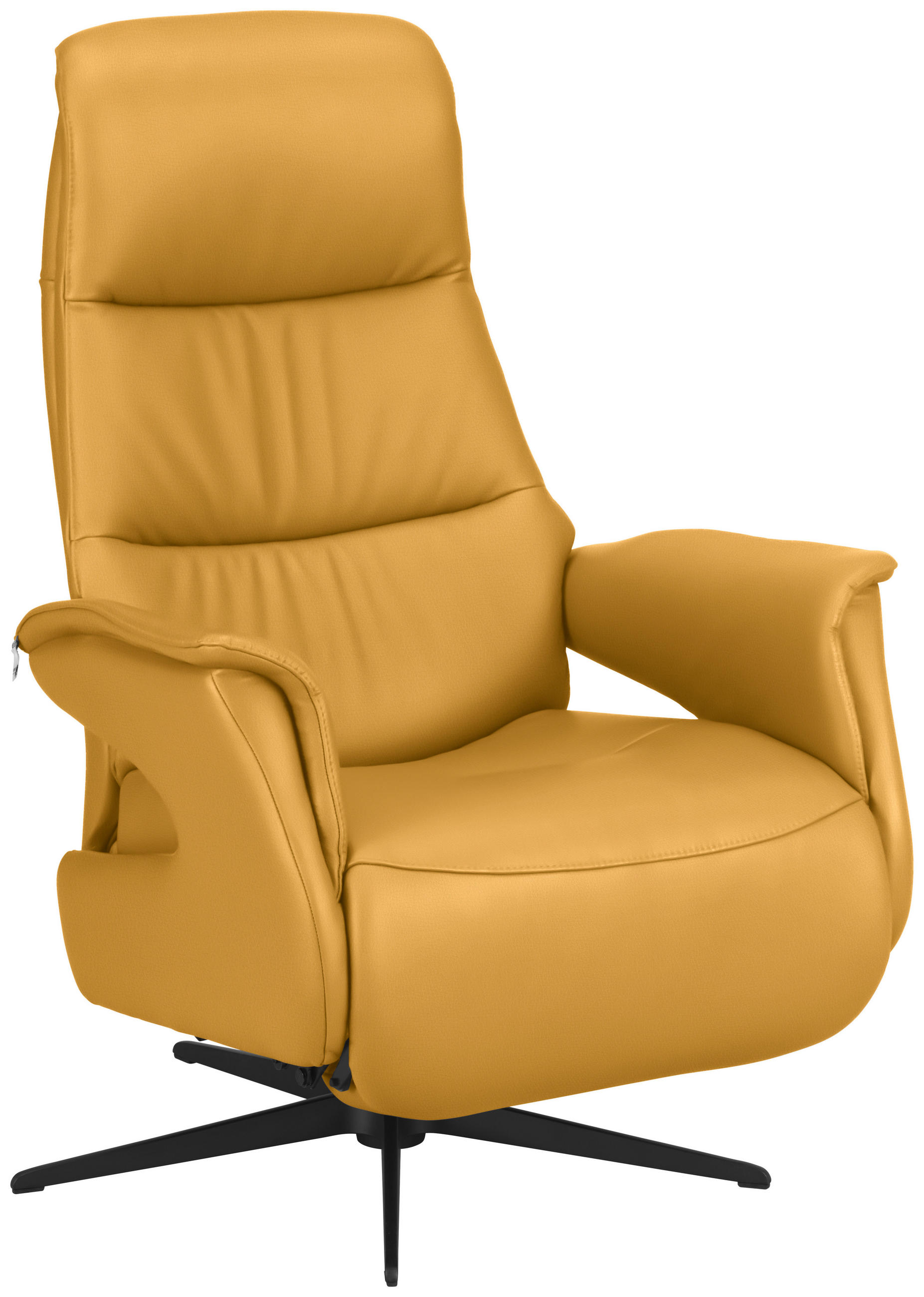 RELAXSESSEL Echtleder    - Gelb/Schwarz, Design, Leder/Metall (74/105/83cm) - Welnova
