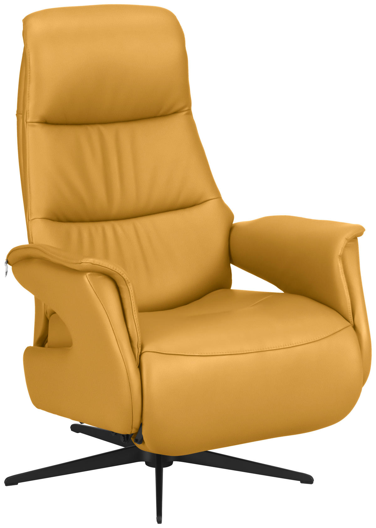 RELAXSESSEL in Leder Gelb  - Gelb/Schwarz, Design, Leder/Metall (74/105/83cm) - Welnova