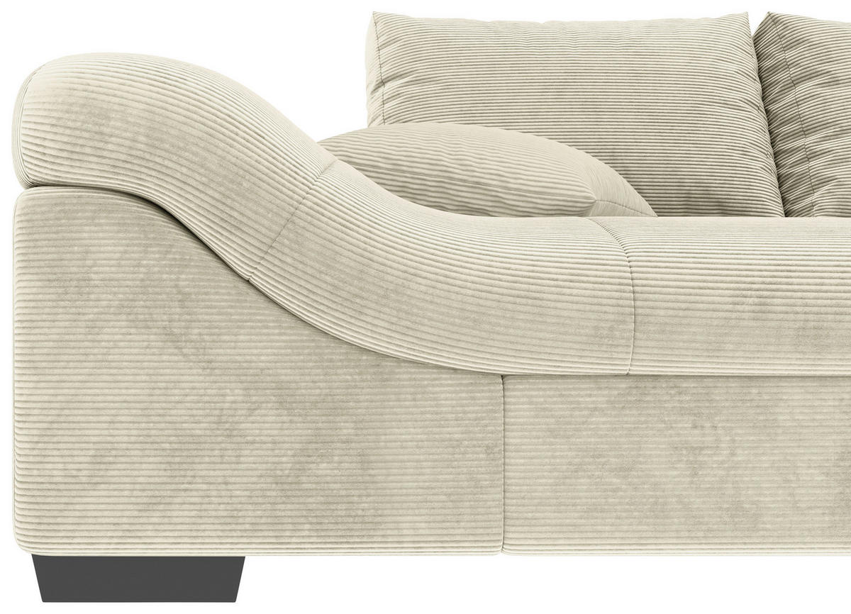 ECKSOFA Naturfarben Cord  - Schwarz/Naturfarben, KONVENTIONELL, Holz/Textil (298/202cm) - Carryhome