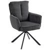 ARMLEHNSTUHL  in Eisen Cord  - Dunkelgrau/Schwarz, Design, Textil/Metall (62/95/67cm) - Novel