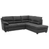 ECKSOFA in Mikrofaser Anthrazit  - Anthrazit/Schwarz, Design, Kunststoff/Textil (245/225cm) - Livetastic