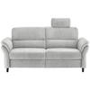 3-SITZER-SOFA in Mikrofaser Weiss  - Weiss/Schwarz, Modern, Holz/Textil (192/90/89cm) - Livetastic