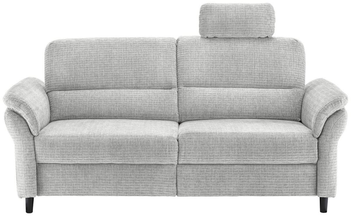 3-SITZER-SOFA in Mikrofaser Weiss  - Weiss/Schwarz, Modern, Holz/Textil (192/90/89cm) - Livetastic