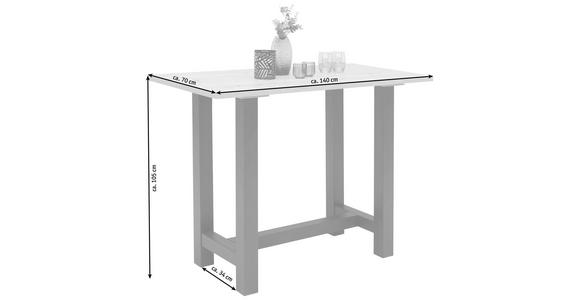 BARTISCH in Holzwerkstoff 140/70/105 cm   - Eichefarben/Schwarz, KONVENTIONELL, Holzwerkstoff (140/70/105cm) - Carryhome