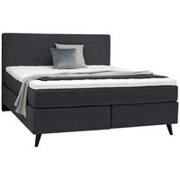 BOXSPRINGBETT 180/200 cm  in Anthrazit  - Anthrazit/Schwarz, Konventionell, Holz/Textil (180/200cm) - Voleo