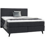 BOXSPRINGBETT 160/200 cm  in Anthrazit  - Anthrazit/Schwarz, KONVENTIONELL, Holz/Textil (160/200cm) - Voleo