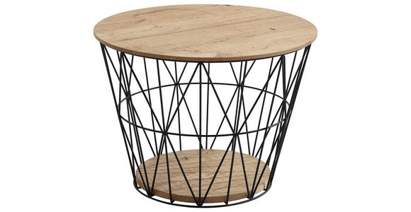 COUCHTISCH in Holz, Metall 62/46 cm - Eichefarben/Anthrazit, Design, Holz/Metall (62/46cm) - Valnatura