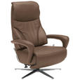 RELAXSESSEL in Leder Graubraun  - Edelstahlfarben/Graubraun, Design, Leder/Metall (75/106/88cm) - Dieter Knoll