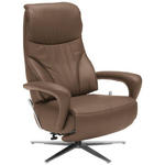 RELAXSESSEL in Leder Graubraun  - Edelstahlfarben/Graubraun, Design, Leder/Metall (75/106/88cm) - Dieter Knoll