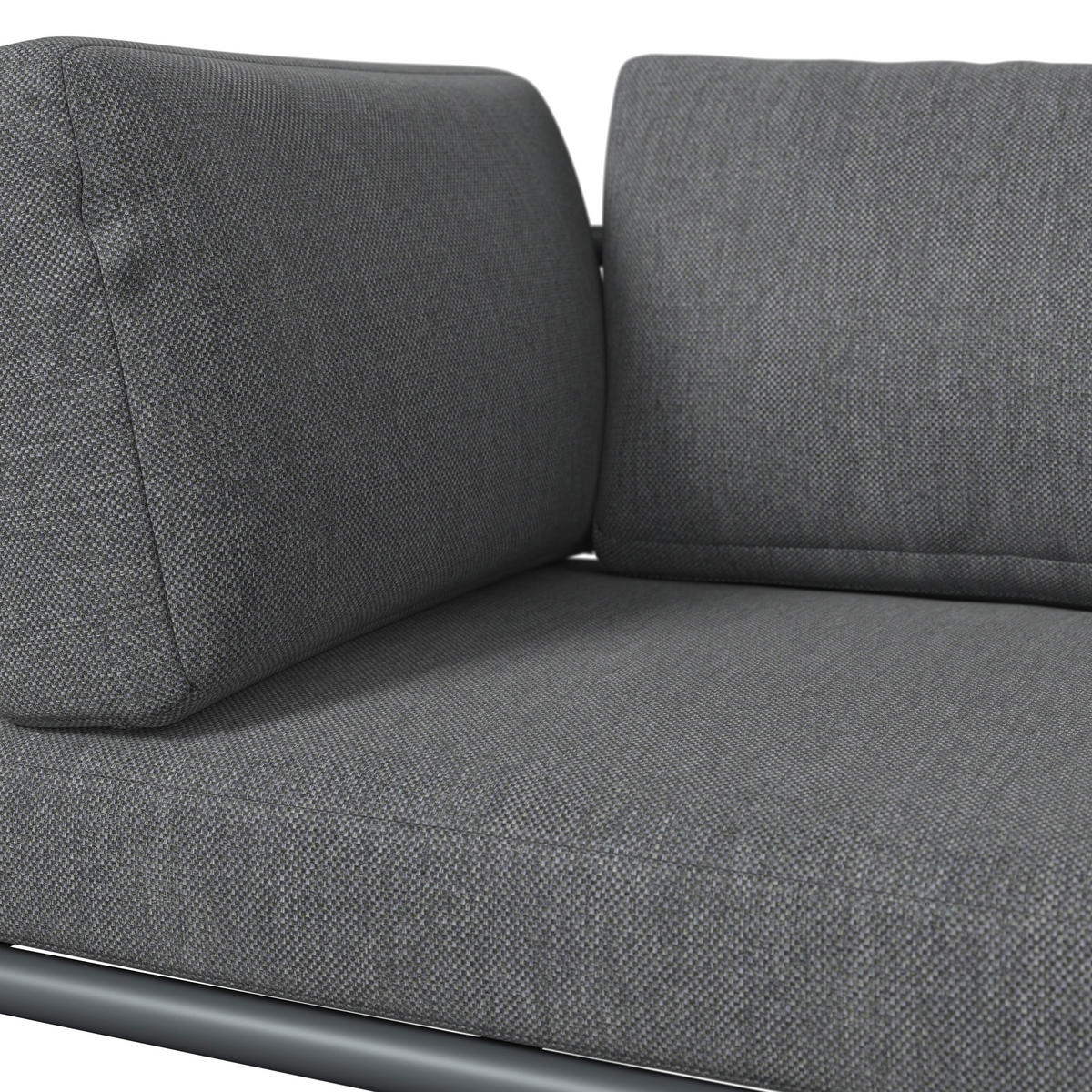 LOUNGEGARNITUR Aluminium  - Dunkelgrau/Anthrazit, Design, Textil/Metall (289/69/169cm) - Amatio