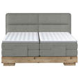 BOXSPRINGBETT 180/200 cm  in Grau, Eichefarben  - Eichefarben/Grau, Natur, Holz/Textil (180/200cm) - Valnatura