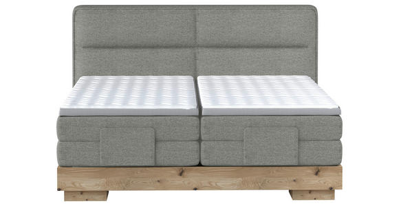 BOXSPRINGBETT 180/200 cm  in Grau, Eichefarben  - Eichefarben/Grau, Natur, Holz/Textil (180/200cm) - Valnatura