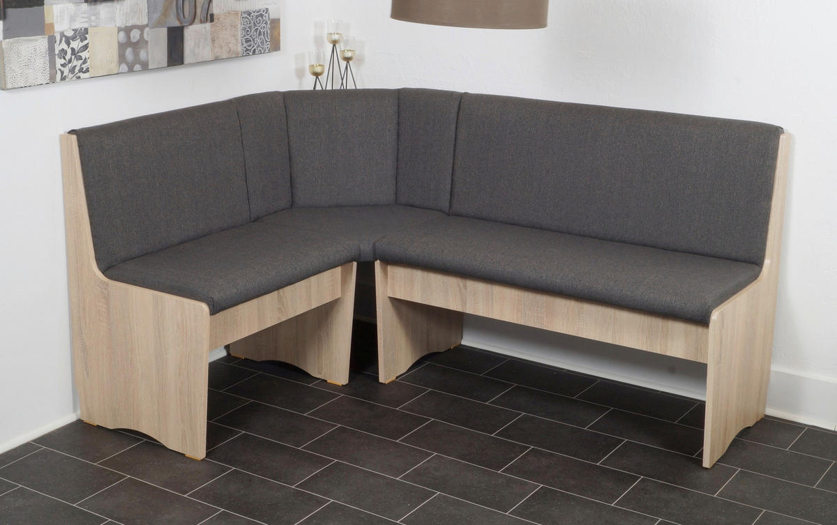 ECKBANKGRUPPE in Holzwerkstoff, Textil Sonoma Eiche, Anthrazit  - Anthrazit/Sonoma Eiche, KONVENTIONELL, Holz/Holzwerkstoff (165/89/125cm) - MID.YOU