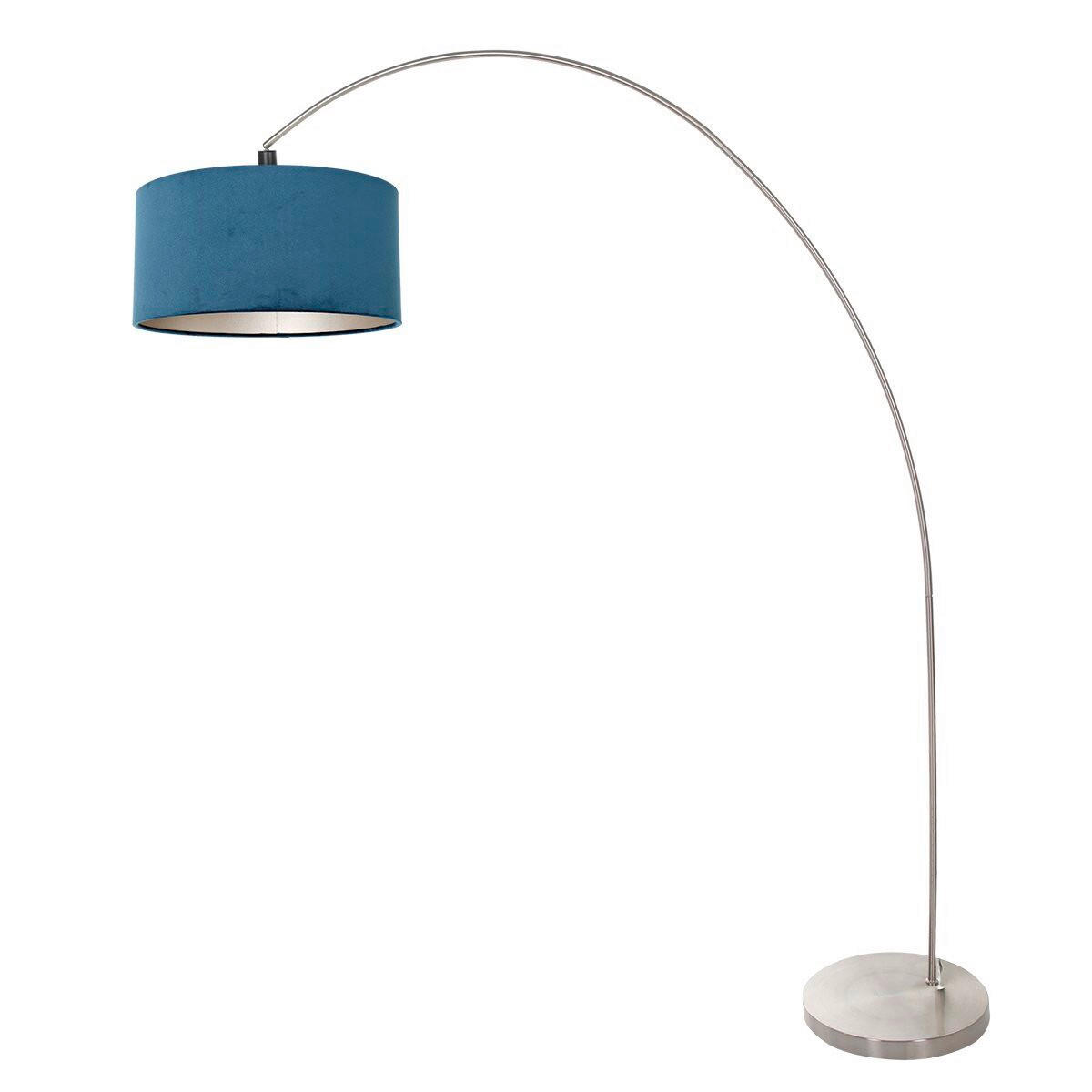STEHLEUCHTE - Blau/Silberfarben, Trend, Glas/Metall (40/185/172cm)