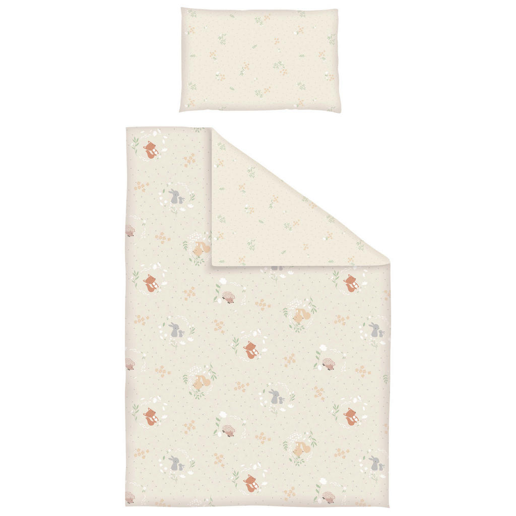 Thumbnail - Patinio Gitterbettset Pretty Forest, Taupe, Textil, Tier, Füllung: Polyester, 100x135 cm, Oeko-Tex® Standard 100, weich ...