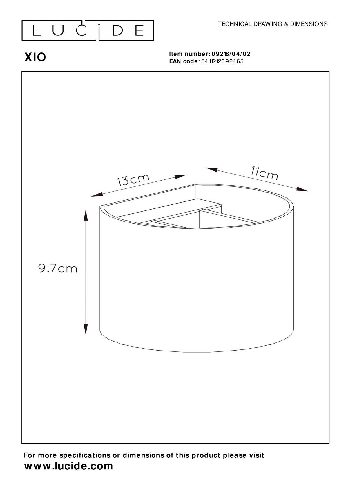 LED-WANDLEUCHTE Xio 11/13/9.7 cm   - Messingfarben, Design, Metall (11/13/9.7cm) - Lucide
