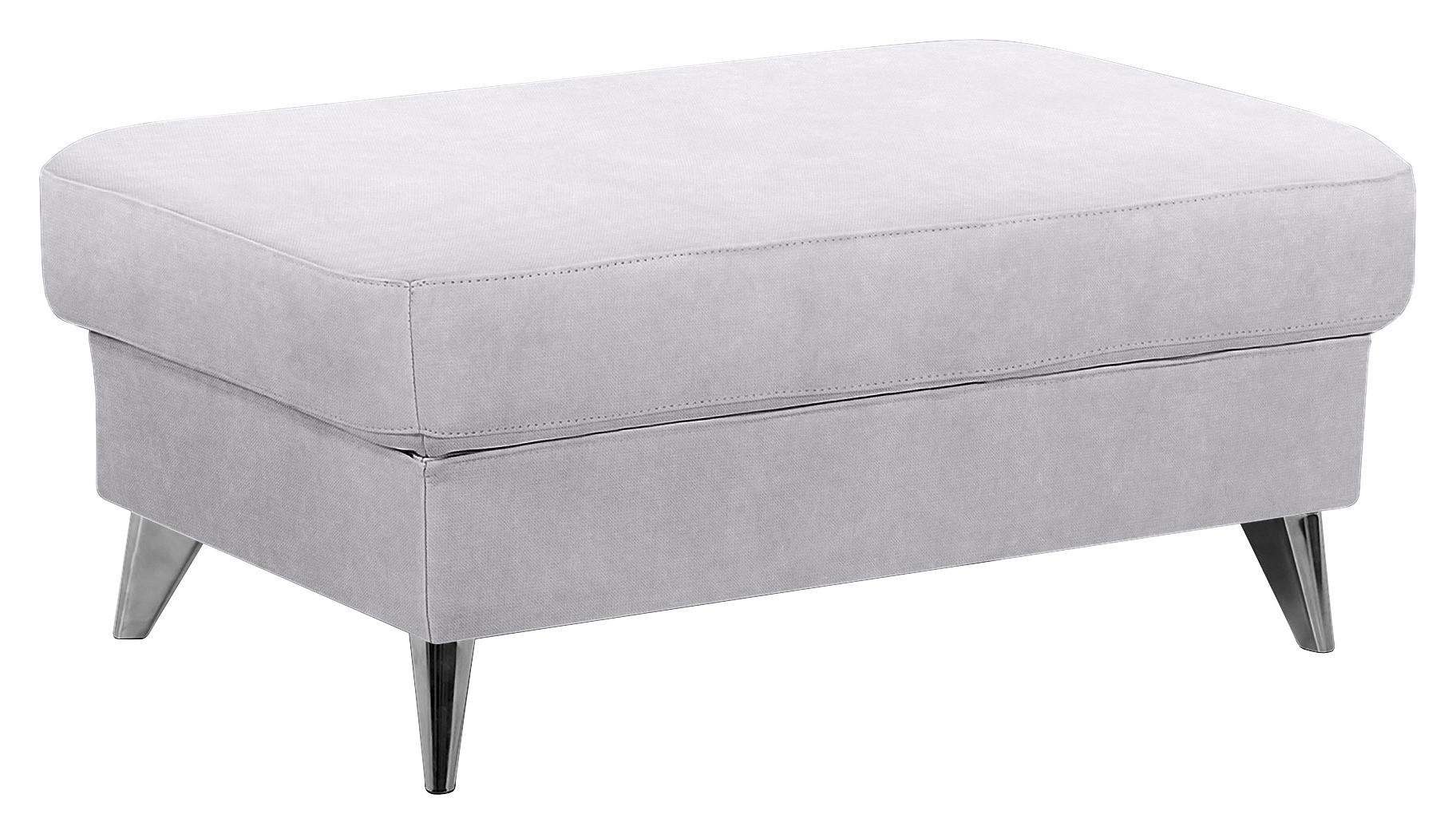TABURET, textil, 96/46/66 cm - šedá/barvy chromu, Basics, kov/textil (96/46/66cm) - Welnova