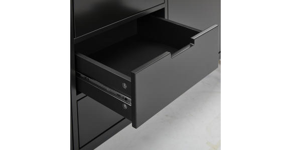 SIDEBOARD in 180/79/40 cm - Anthrazit/Schwarz, Design, Holzwerkstoff/Metall (180/79/40cm) - Novel